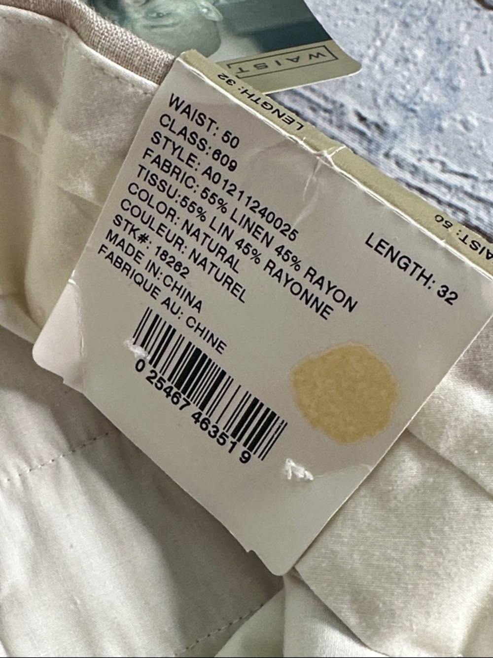 Comfort Zone by George Foreman Waist-Relaxer Linen Blend Pants Khaki size 50x32 - Picture 7 of 14